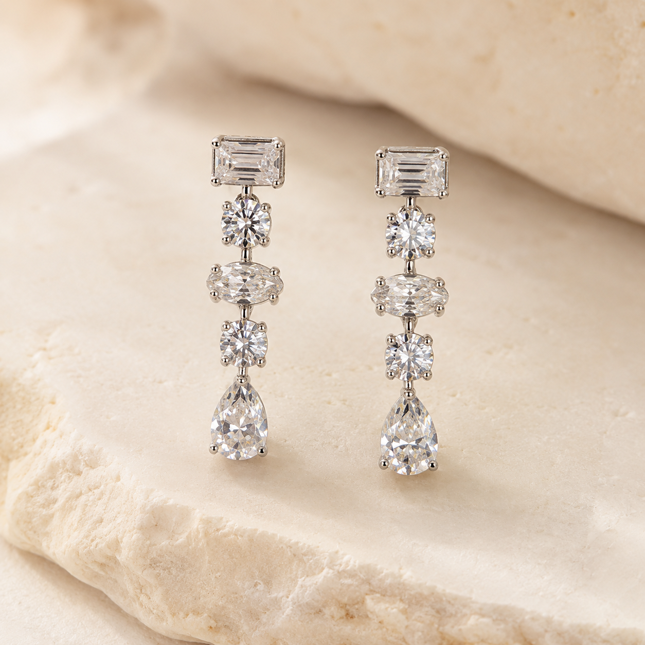 Brilho Sterling Silver Moissanite Earrings