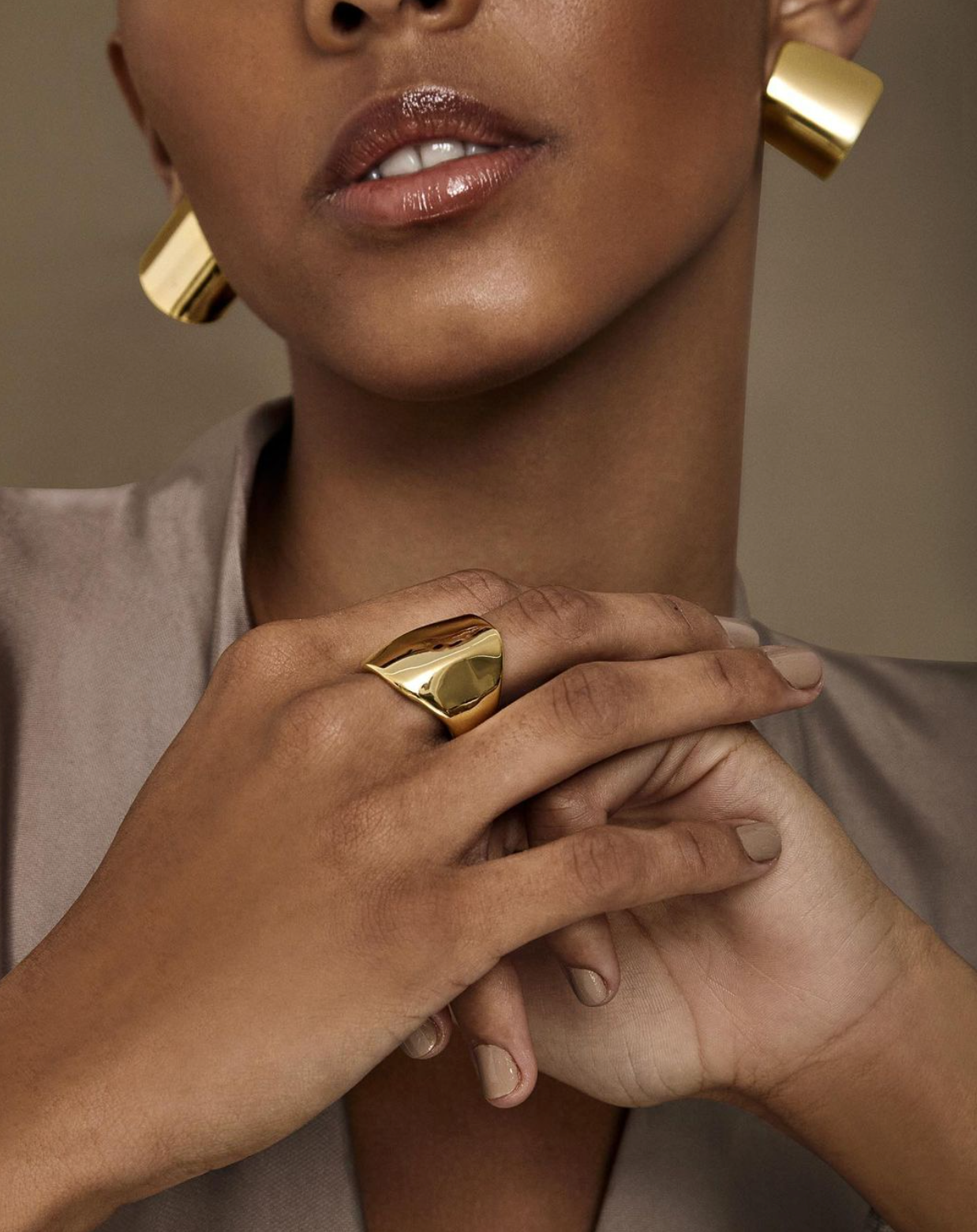Flat Sculpt Hoops | 18k Gold-Plated Semi Hoop Earrings