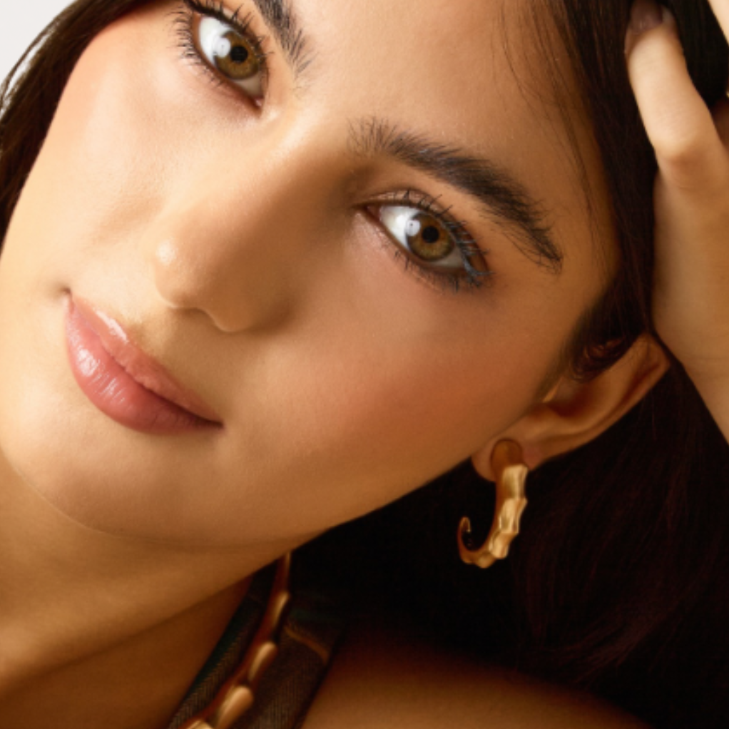 Bambu Hoop Earrings | 18K Gold-Plated Sculptural Design