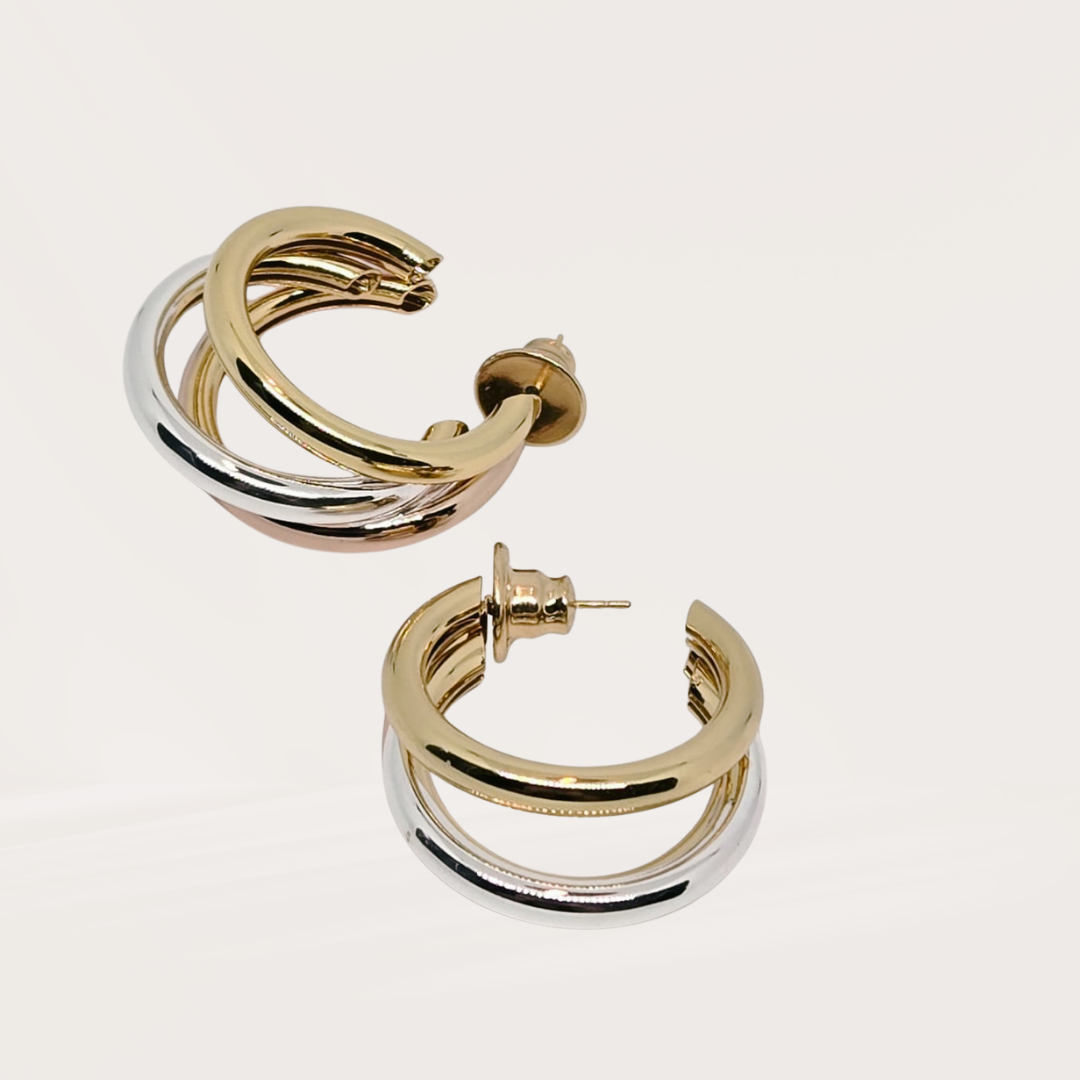 Moara| Earrings - Chromatic Balance Triple Hoop