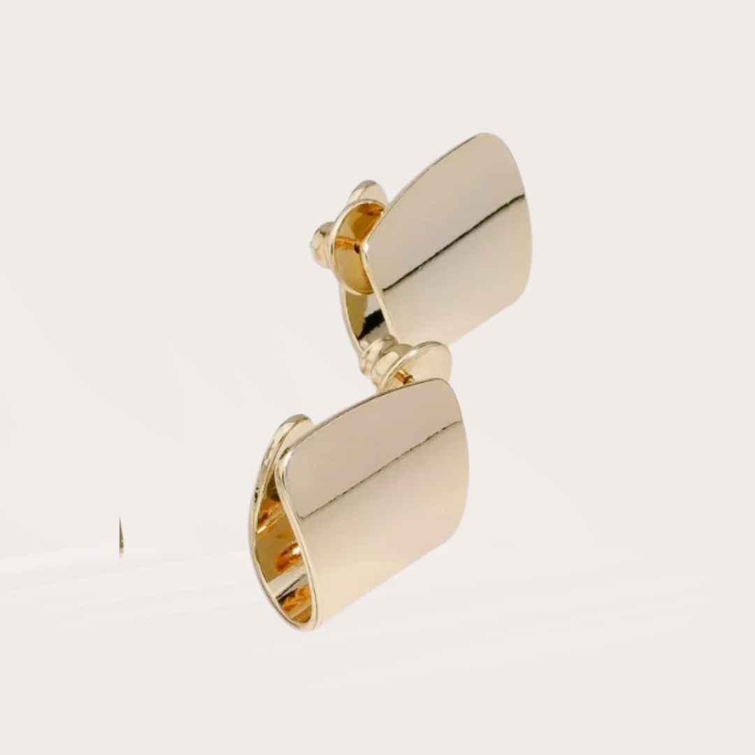 Flat Sculpt Hoops | 18k Gold-Plated Semi Hoop Earrings