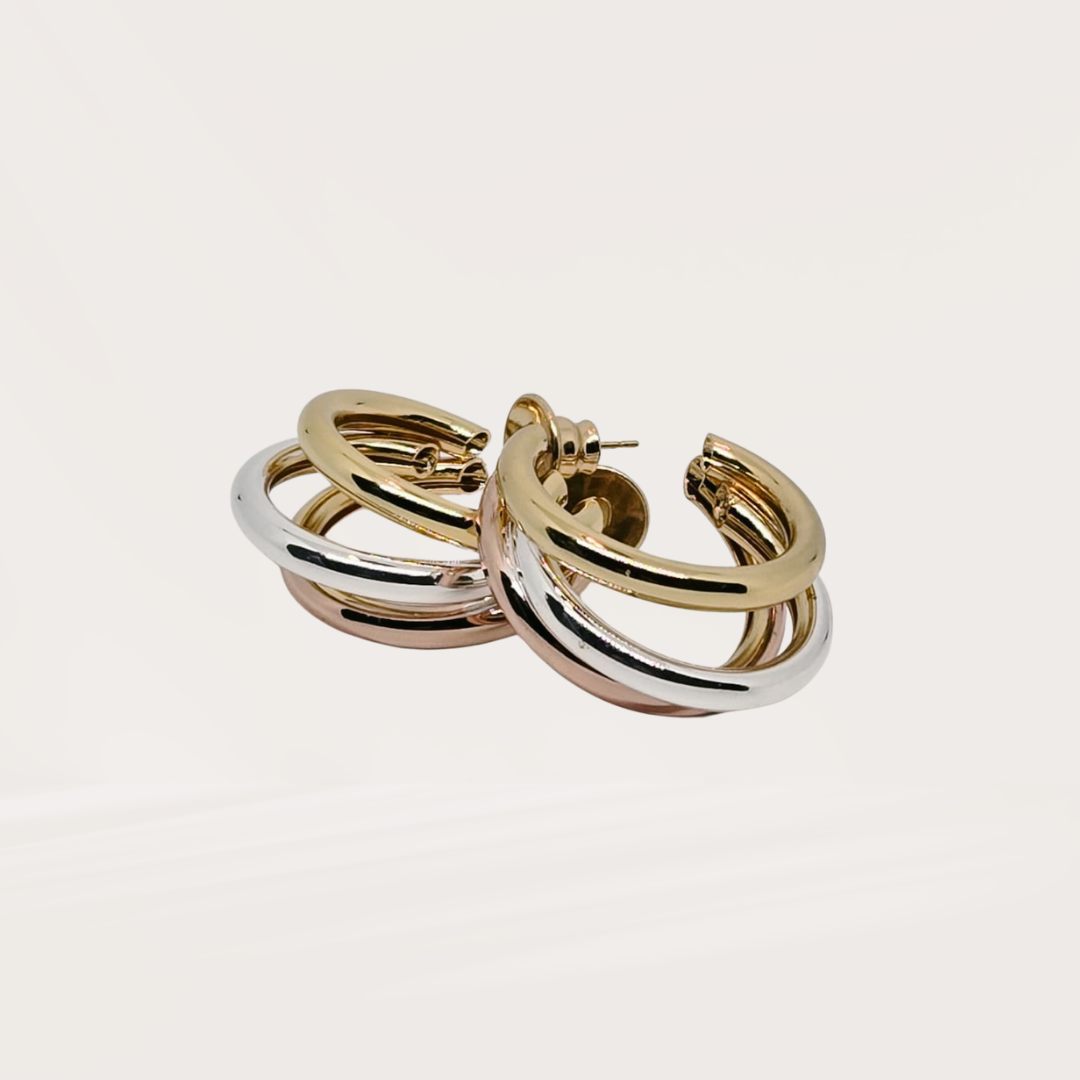 Moara| Earrings - Chromatic Balance Triple Hoop