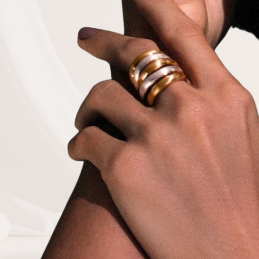 Copan Ring | Sculptural Gold & Rose Statement