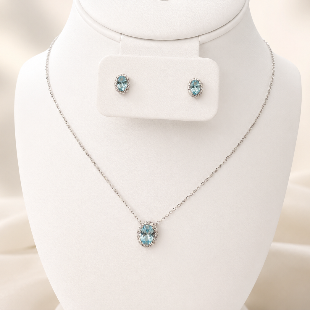Blue Lagoon Sterling Silver Jewelry Set