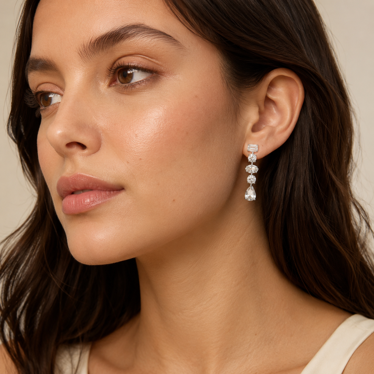 Brilho Sterling Silver Moissanite Earrings