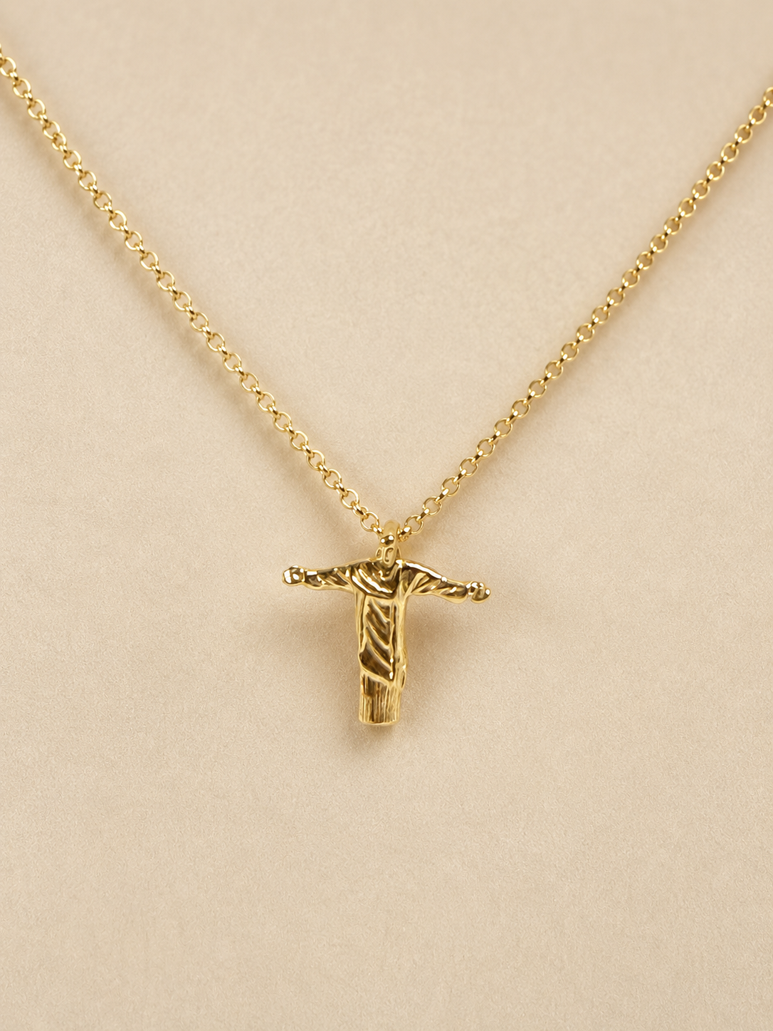 Cristo Redentor Necklace | 18K Gold Plated Silver