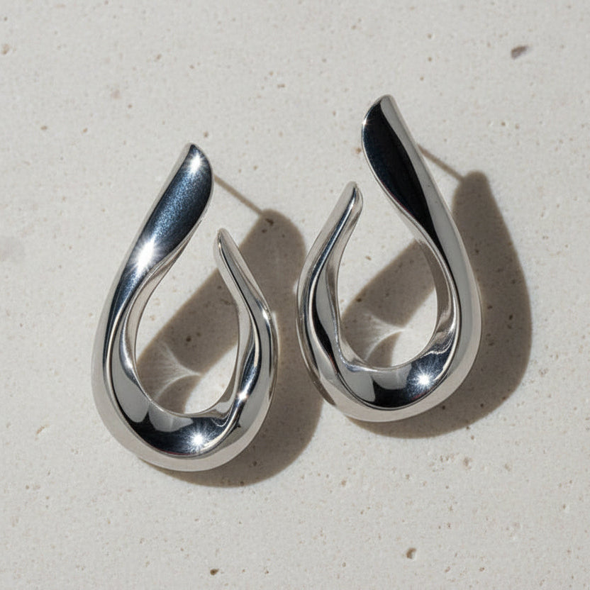 Metallic Earrings on a white background