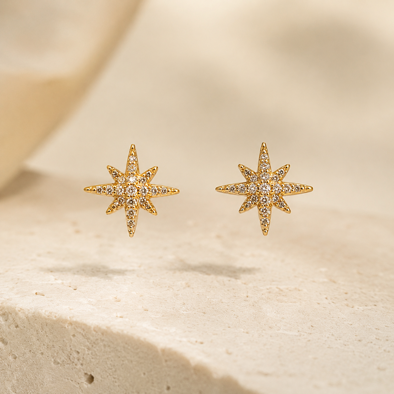 Estrela Dourada| 18K Gold Plated Zirconia Earrings