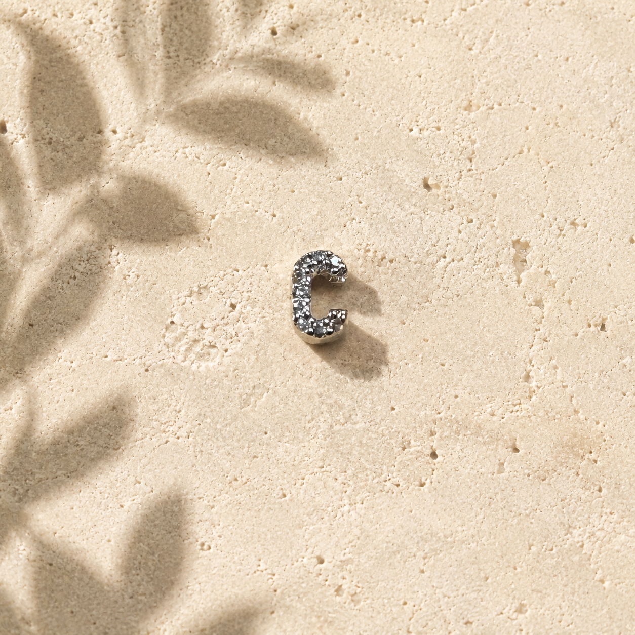 Initial Necklace | Rhodium & Zirconia Pendant