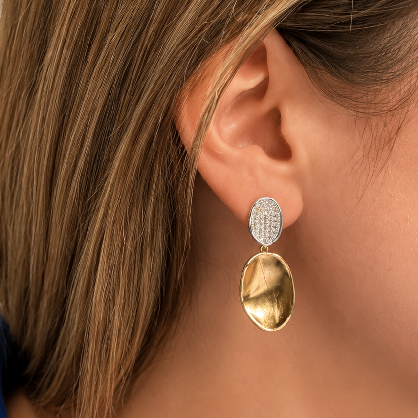 Por do Sol Organic Dual Color Zirconia Jewelry Set | Gold & Rhodium Plated