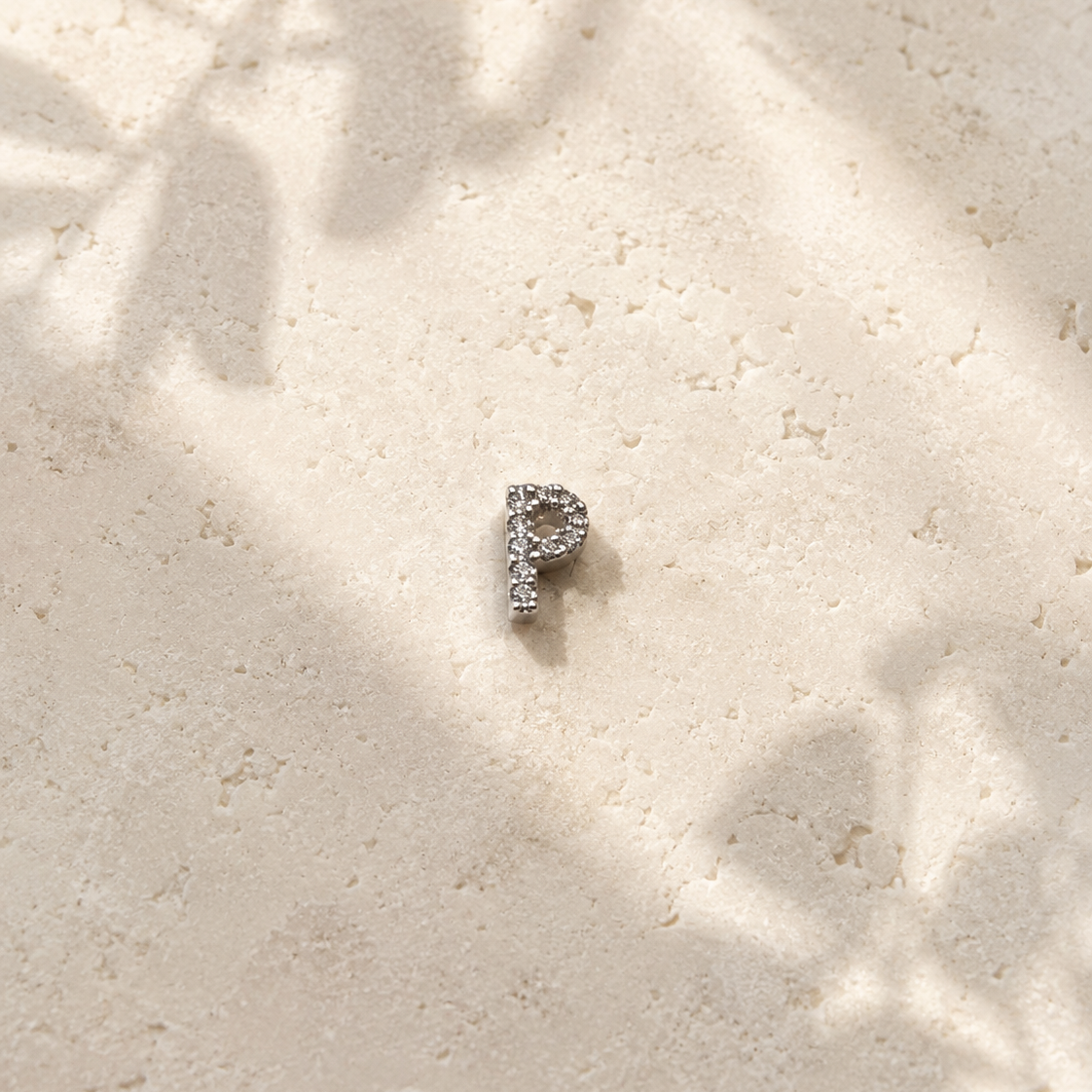 zirconia pendant letter P