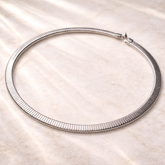 Serpentina Choker | Rhodium-Plated Sculptural Collar